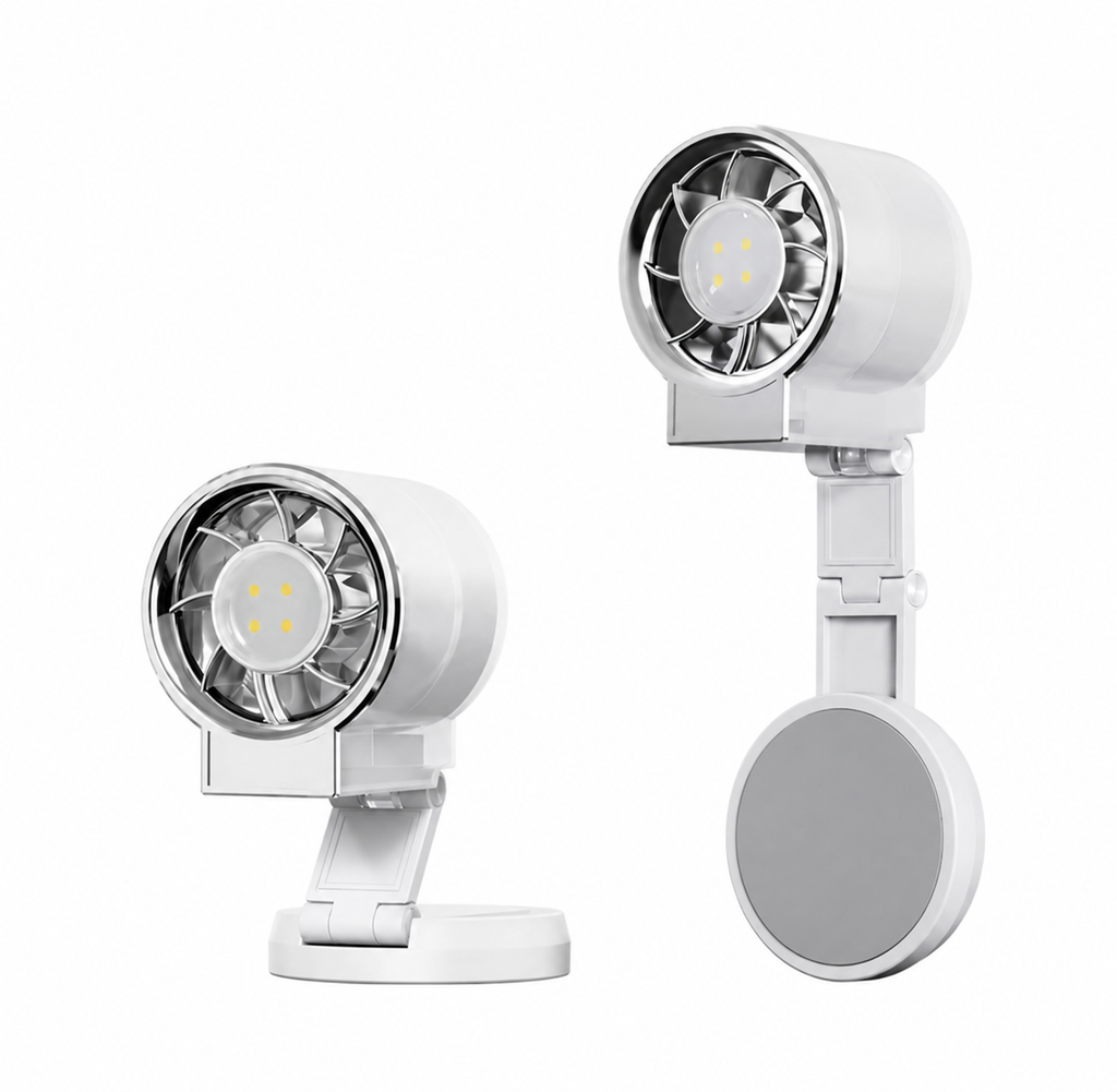 Magnetic Clip-On Mini Fan with Fill Light Portable Selfie & Streaming Fan
