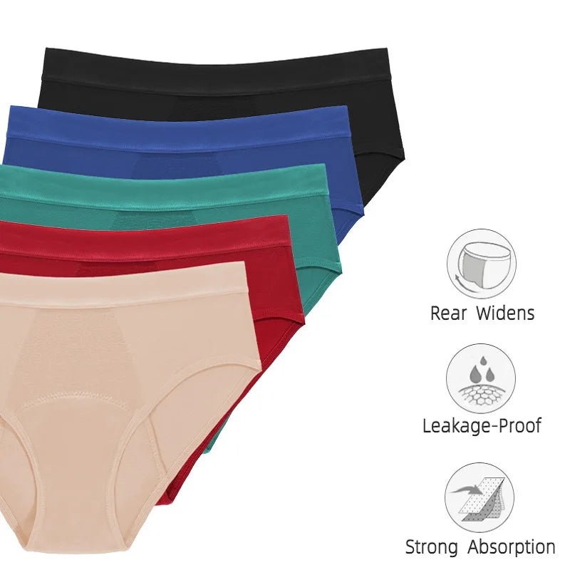 4Layer Bamboo Sexy Leakproof Menstrual Panties New Breathable Fast Absorbent Underwear Women Menstrual Briefs plus size lingerie