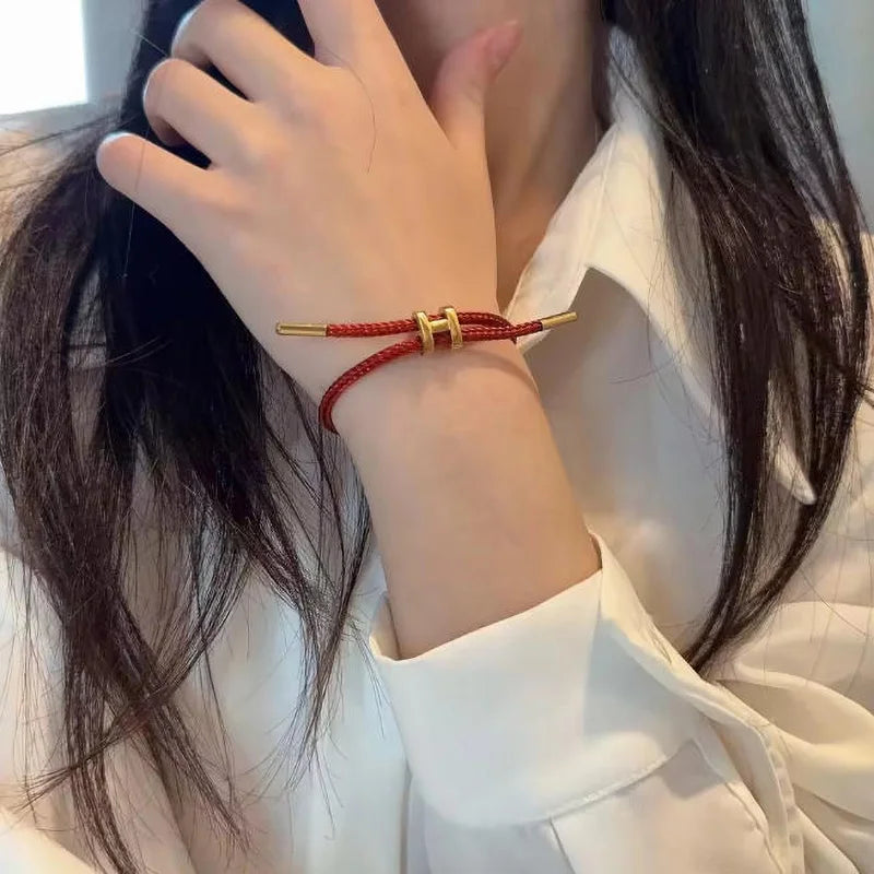 H-Buckle Stainless Steel Rope Bracelet – Unisex Fashion Wristband for Men & Women