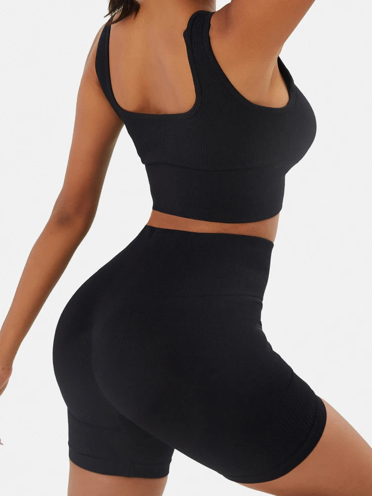 Seamless Women’s Yoga Set – High Waist Gym Leggings & Sports Bra, Quick Dry Fitness Outfit