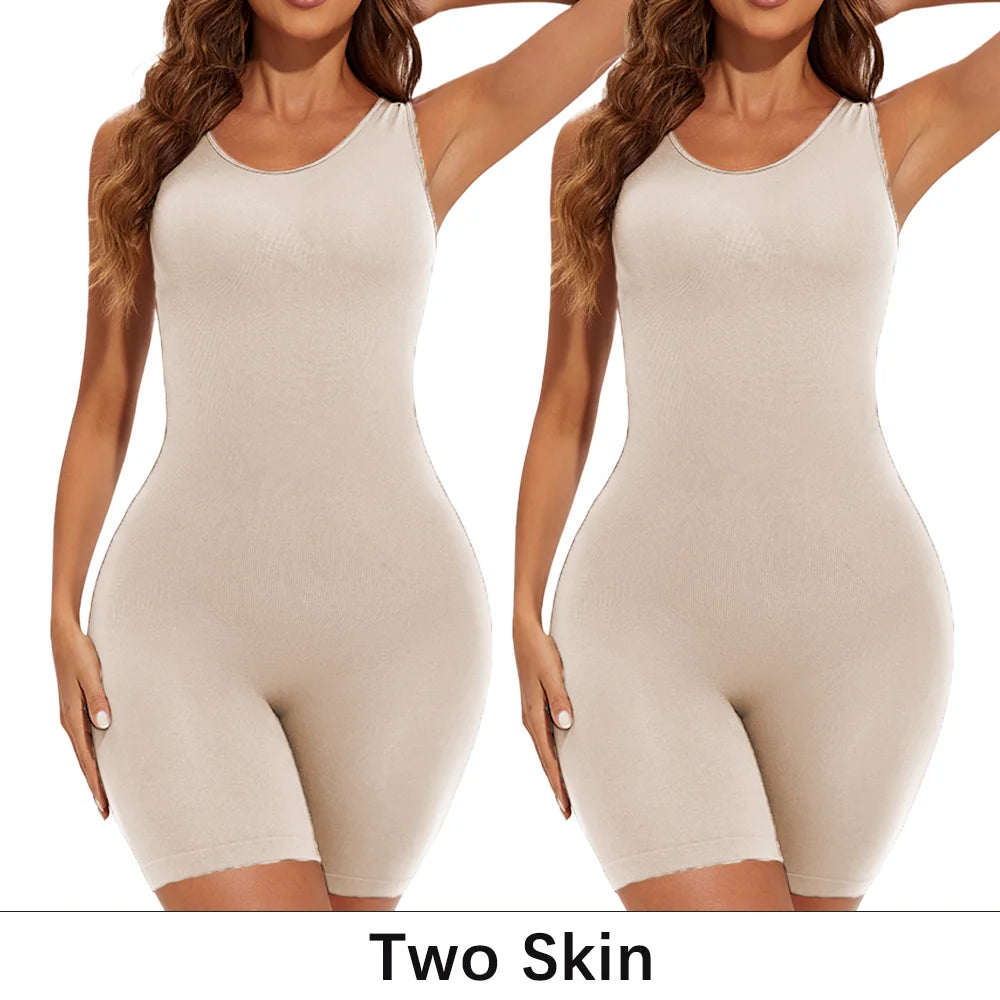 Women’s Seamless Full Body Shapewear Bodysuit Tummy Control Thigh Slimming Body Shaper