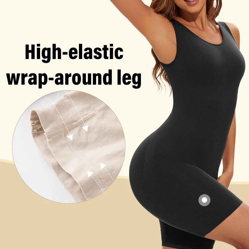 Women’s Seamless Full Body Shapewear Bodysuit Tummy Control Thigh Slimming Body Shaper