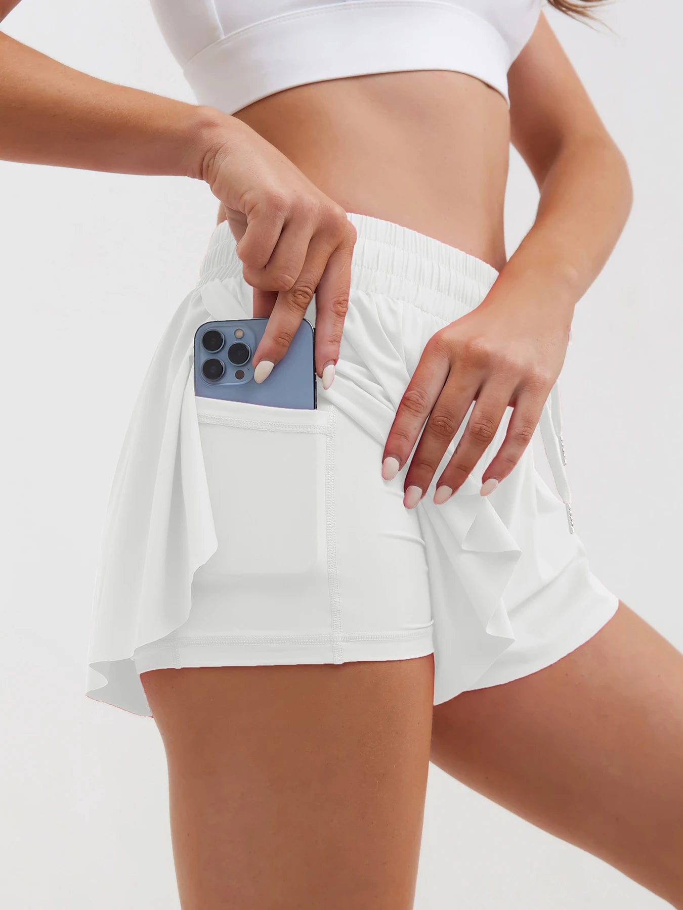 Women’s Split Running Shorts Quick Dry Tennis Workout Shorts with Inner Liner