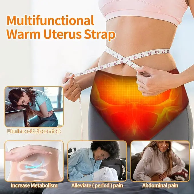 Menstrual Heating Pad Abdomen Wrap – Electric Waist Wrap with Heat & Vibration for Period Comfort
