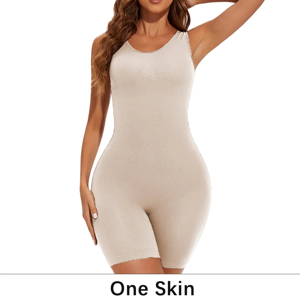 Women’s Seamless Full Body Shapewear Bodysuit Tummy Control Thigh Slimming Body Shaper