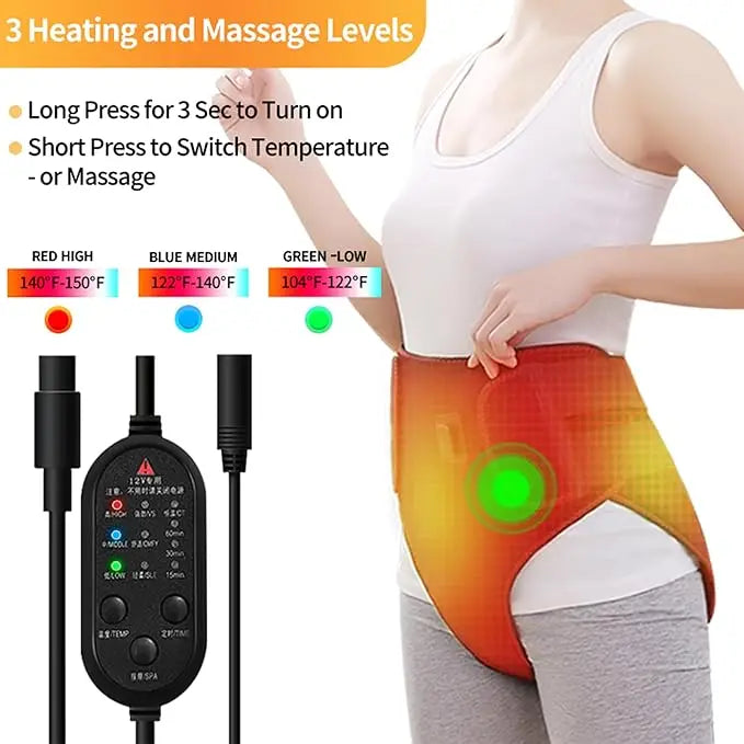 Menstrual Heating Pad Abdomen Wrap – Electric Waist Wrap with Heat & Vibration for Period Comfort