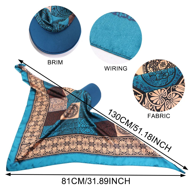 Women’s Satin Headscarf Baseball Cap Soft Breathable Summer Sun Hat with Brim