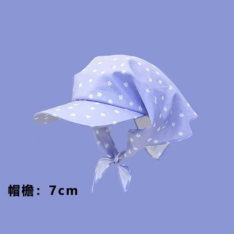 Women’s Big Brim Sun Hat Headscarf Baseball Cap Summer Sunshade Hat