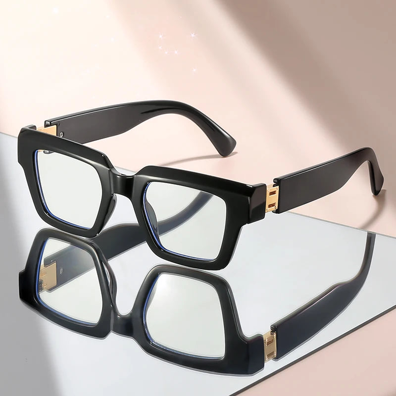 Retro Marble Blue Light Glasses – Luxury Style Unisex Computer Eyewear for Men & Women