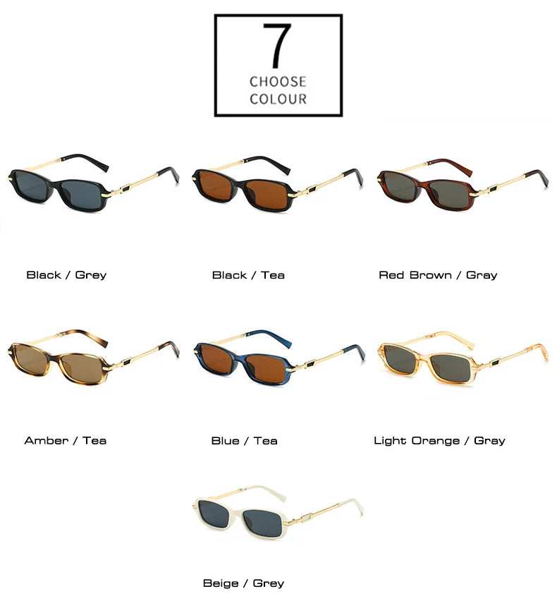 Retro Small Rectangle Women Men Sunglasses Shades UV400