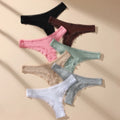 7Pcs/Set Women Thongs Panties Cotton Sexy Lace Underwear Tanga Solid Pants Plus Size Underpants G-Strings Female Lingerie S-3XL