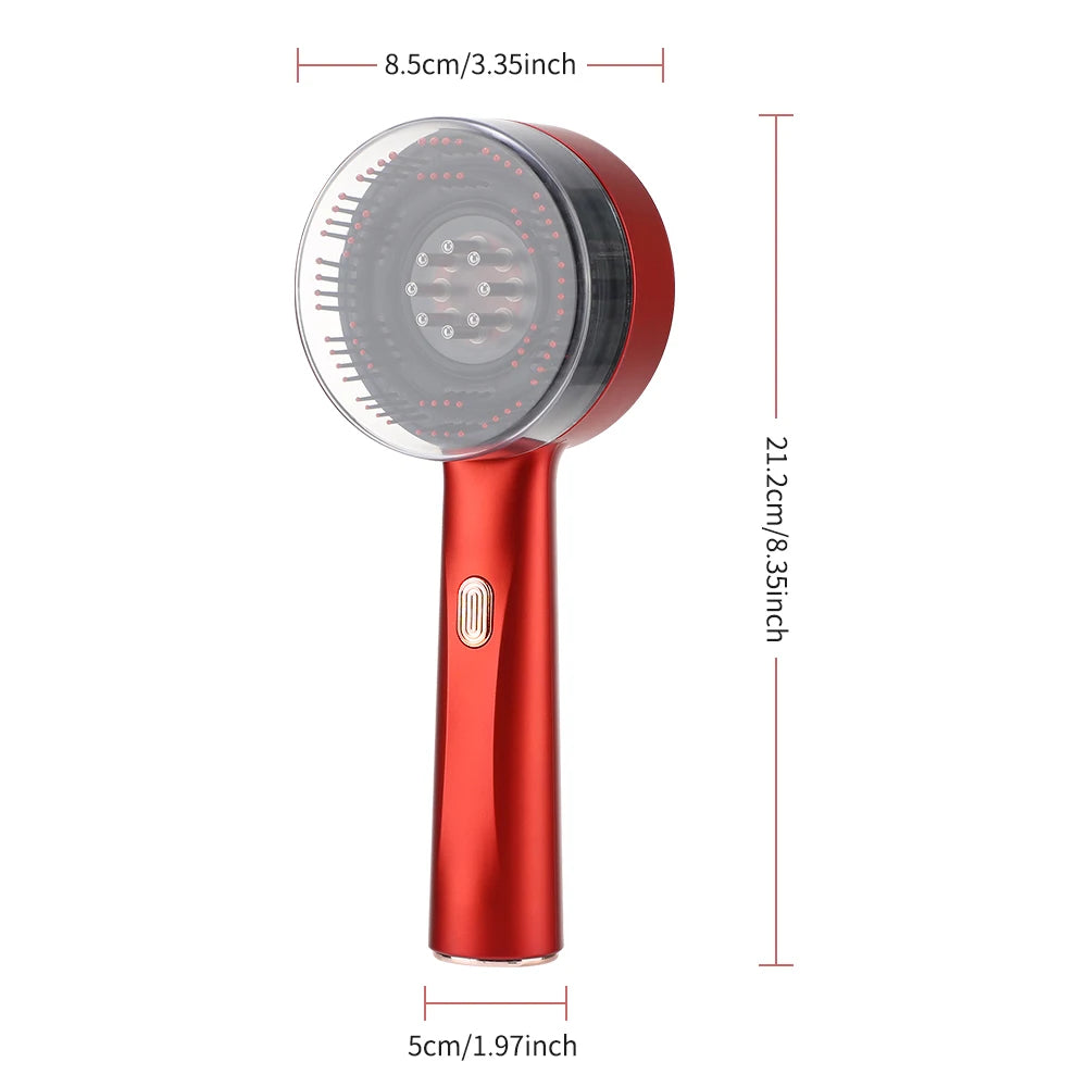 Red Light Scalp Massager Comb – Electric Scalp Care Device with Oil Applicator & Massage Function