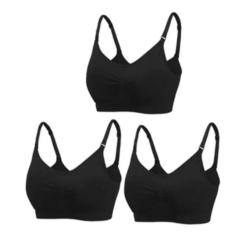 3Pcs Maternity Nursing Bras Wirefree Breathable Breastfeeding Bras for Pregnant & Nursing Women