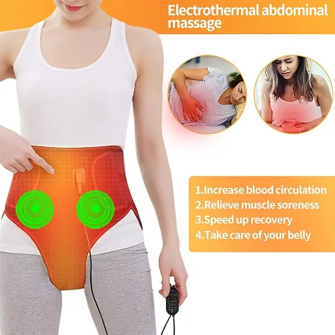 Menstrual Heating Pad Abdomen Wrap – Electric Waist Wrap with Heat & Vibration for Period Comfort