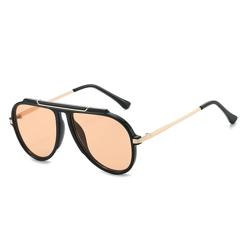 Oversized Pilot Sunglasses – Vintage Gradient UV400 Shades, Fashion Eyewear for Women & Men