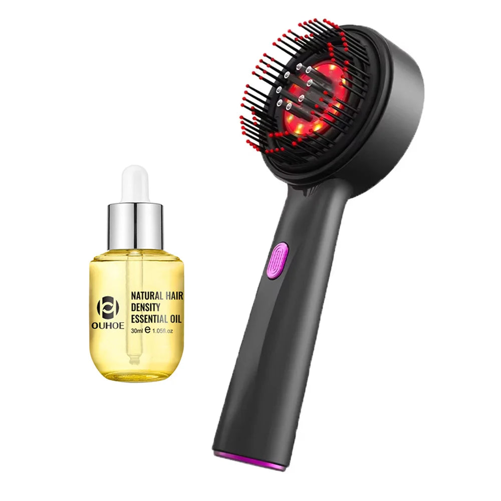 Red Light Scalp Massager Comb – Electric Scalp Care Device with Oil Applicator & Massage Function
