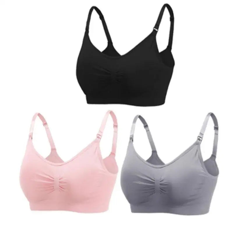 3Pcs Maternity Nursing Bras Wirefree Breathable Breastfeeding Bras for Pregnant & Nursing Women