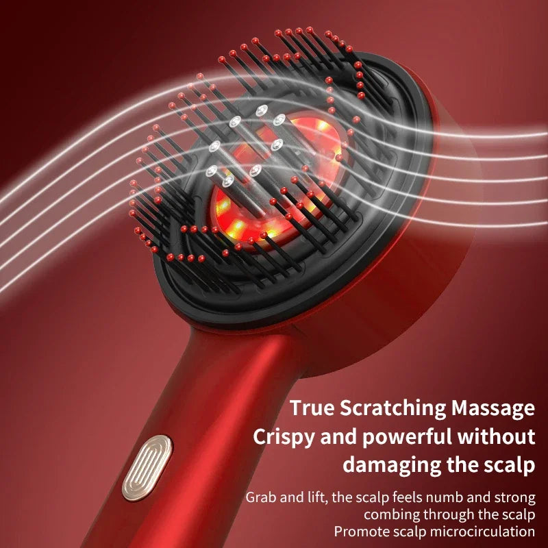 Red Light Scalp Massager Comb – Electric Scalp Care Device with Oil Applicator & Massage Function