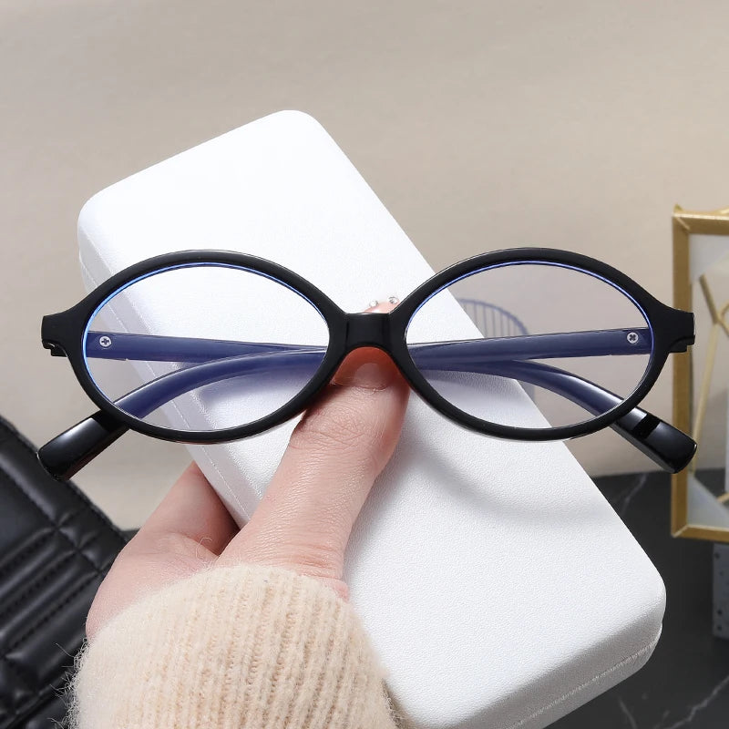 3pcs Fashion Small Oval Clear Lens Glasses Frames Women Anti Blue Light Glasses Frame Computer Optical Lenses Eyeglasses