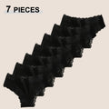 7Pcs Women’s Lace Cotton Panties Set Soft Seamless Low-Rise Brazilian Underwear S-XL