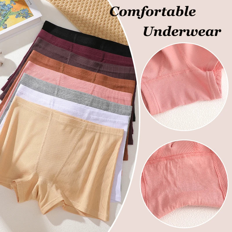 7Pcs Seamless Cotton Women Boyshort Underwear Set S–XXL – High Waist Soft Stretch Cozy Breathable Everyday Panties