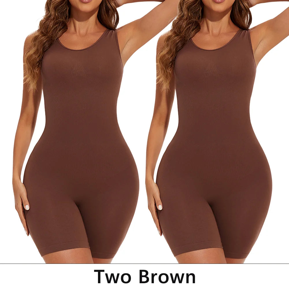 Women’s Seamless Full Body Shapewear Bodysuit Tummy Control Thigh Slimming Body Shaper