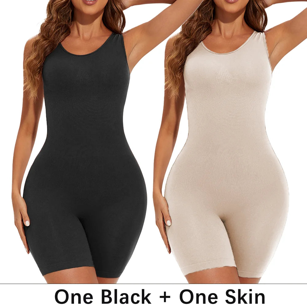 Women’s Seamless Full Body Shapewear Bodysuit Tummy Control Thigh Slimming Body Shaper