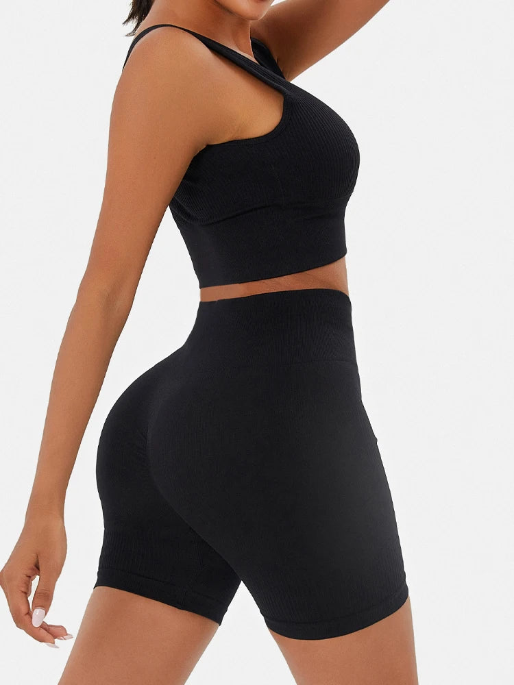 Seamless Women’s Yoga Set – High Waist Gym Leggings & Sports Bra, Quick Dry Fitness Outfit