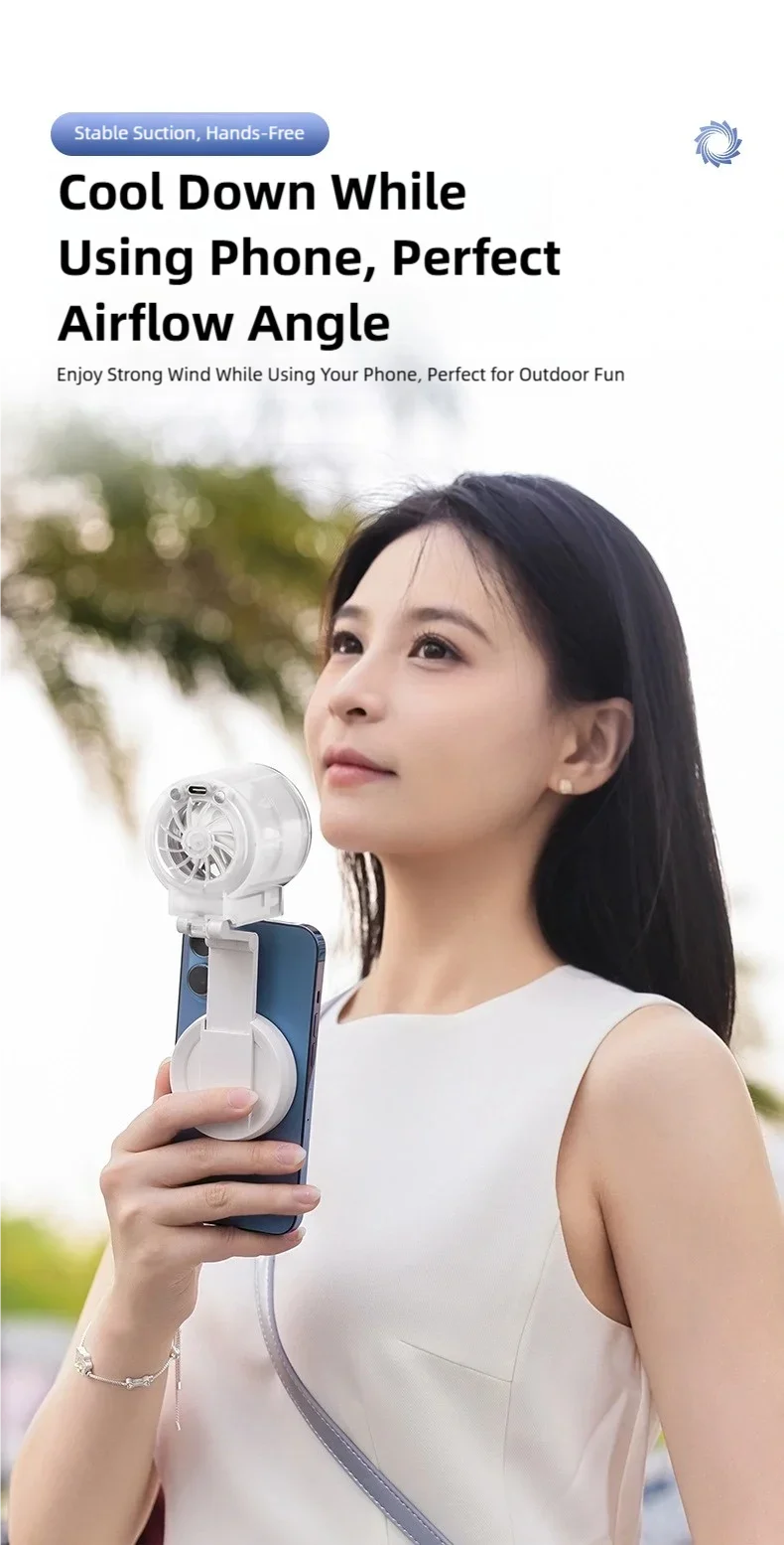 Magnetic Clip-On Mini Fan with Fill Light Portable Selfie & Streaming Fan