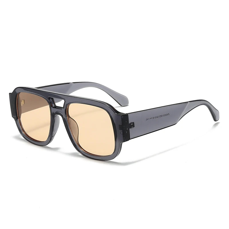 4 Sets Oversized Square Sunglasses Double Bridge Candy Color Fashion Outdoor Shades for Women & Men