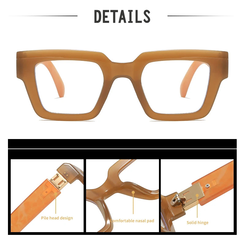 Retro Marble Blue Light Glasses – Luxury Style Unisex Computer Eyewear for Men & Women