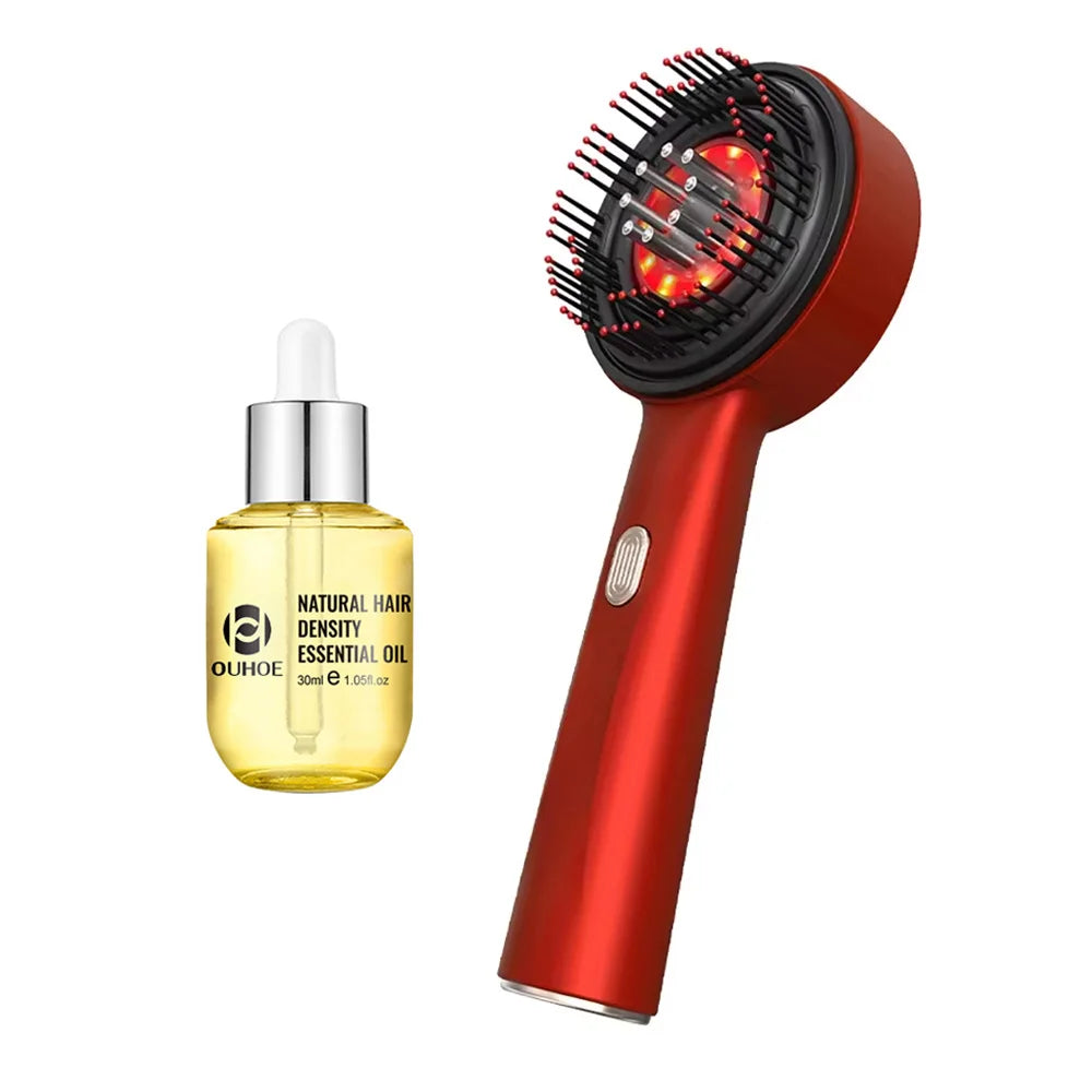 Red Light Scalp Massager Comb – Electric Scalp Care Device with Oil Applicator & Massage Function