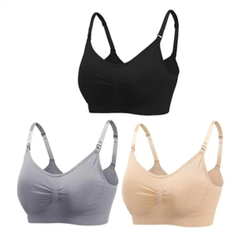 3Pcs Maternity Nursing Bras Wirefree Breathable Breastfeeding Bras for Pregnant & Nursing Women