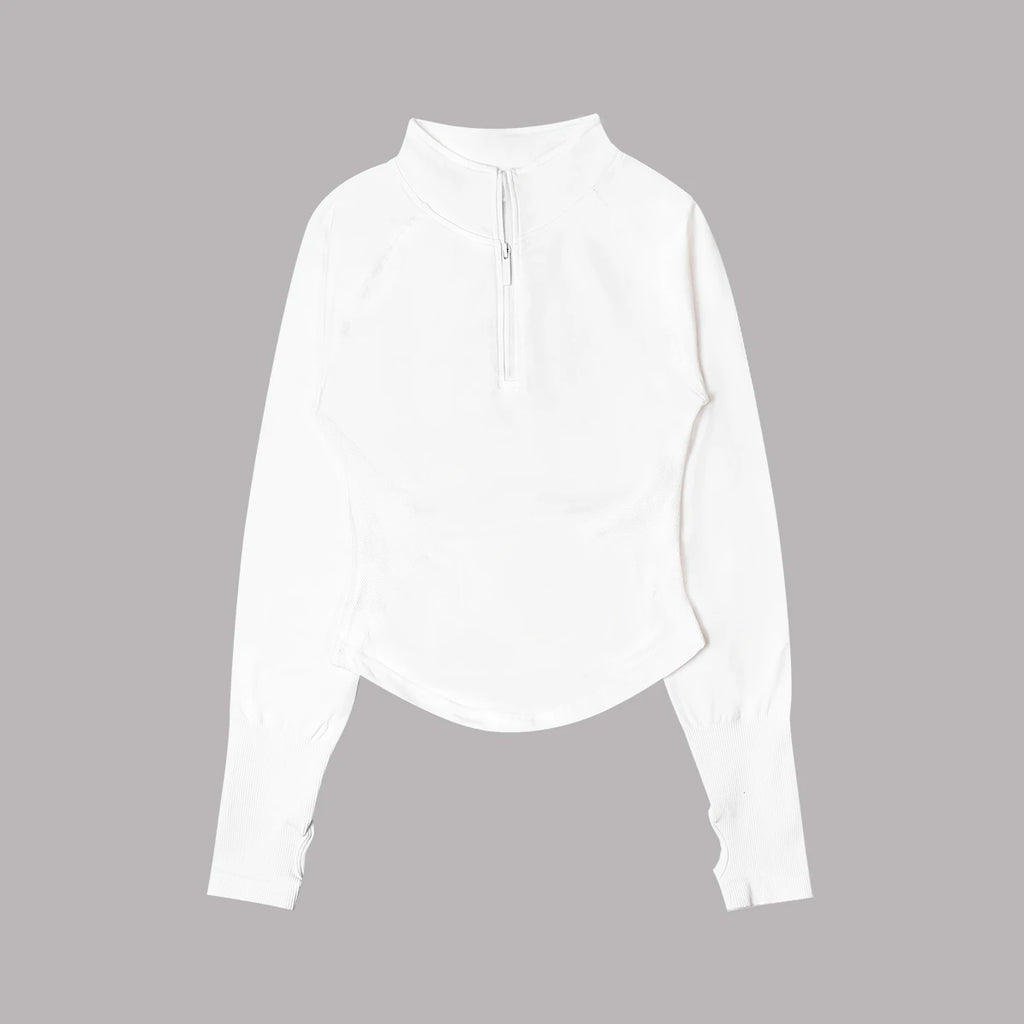 Women’s Seamless Half Zip Workout Jacket Long Sleeve Yoga Running Fitness Top