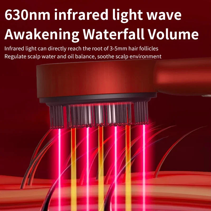 Red Light Scalp Massager Comb – Electric Scalp Care Device with Oil Applicator & Massage Function