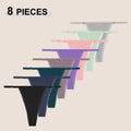 8Pcs Women’s Cotton Lace Thongs Seamless Low-Waist Breathable G-String Underwear Set