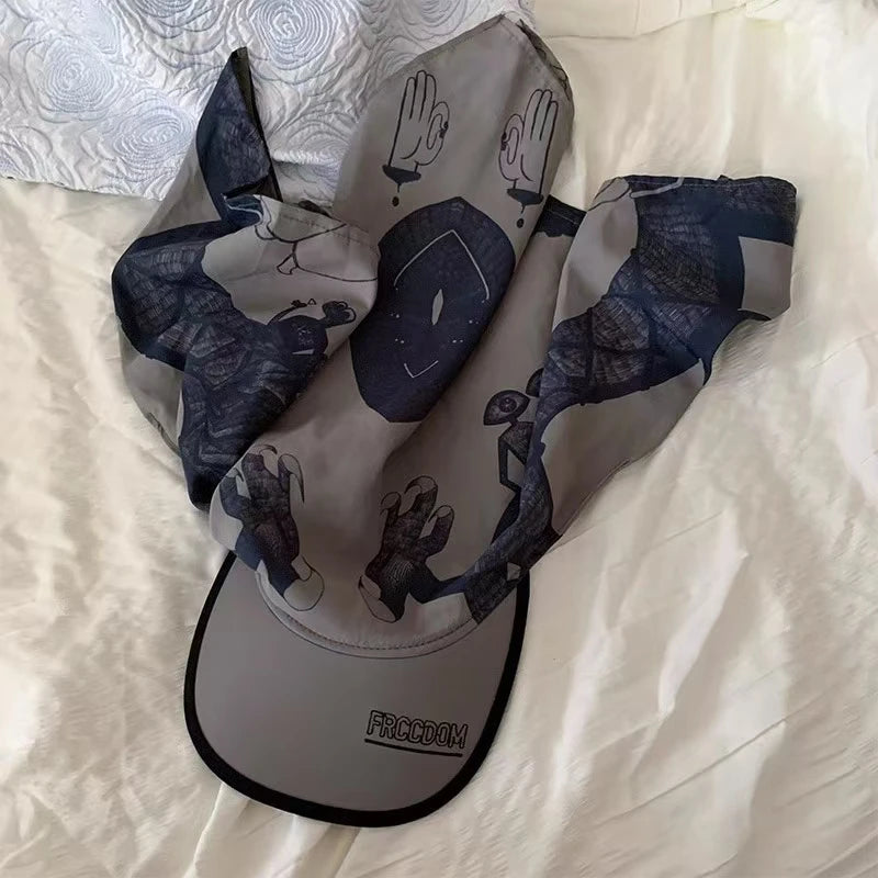 Women’s Big Brim Sun Hat Headscarf Baseball Cap Summer Sunshade Hat