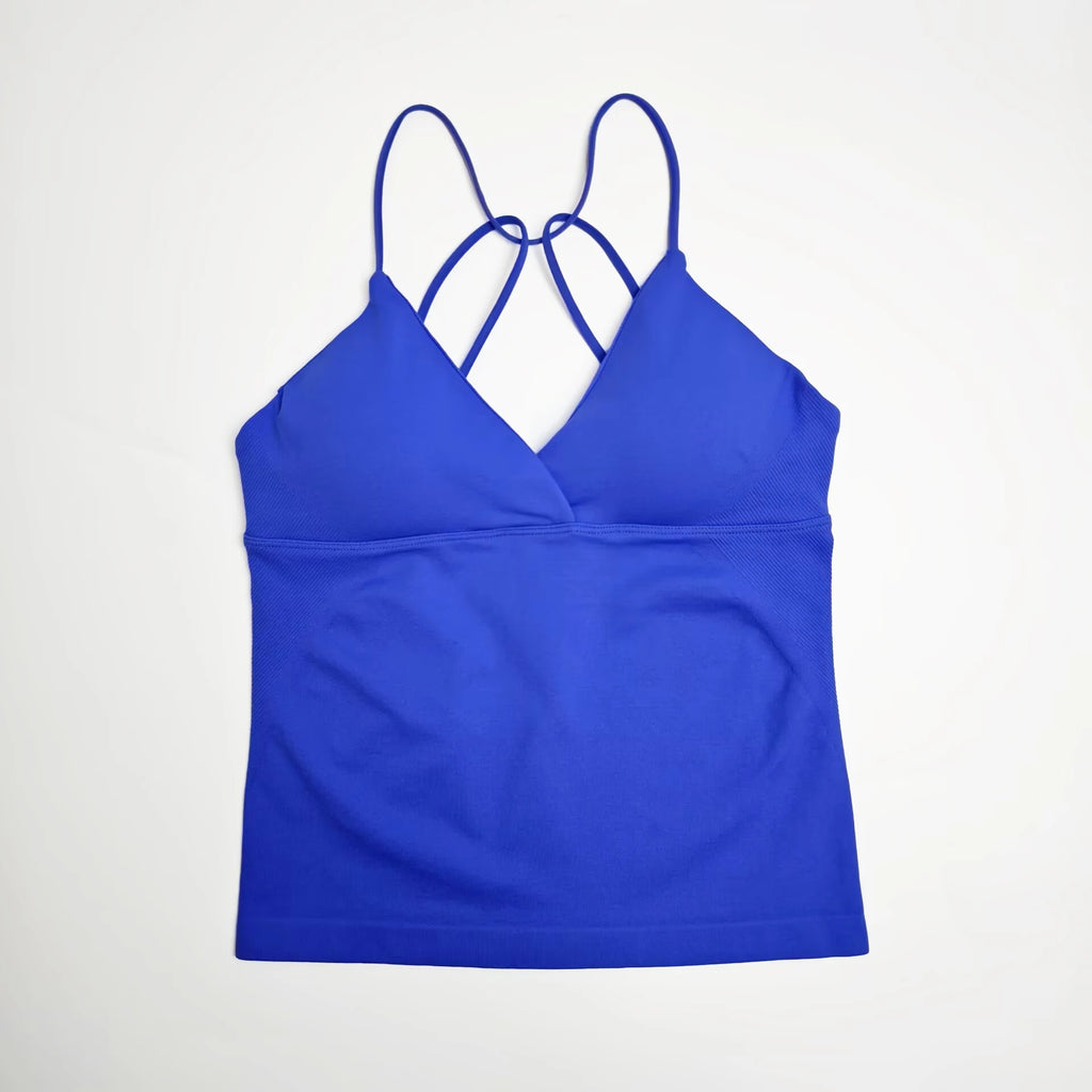Women’s Twist Yoga Gym Casual Tank Top Quick Dry Strappy Gym Workout Camisole Vest