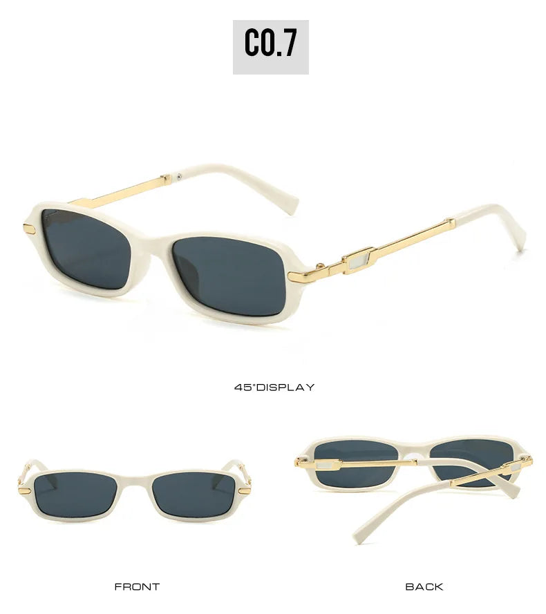 Retro Small Rectangle Women Men Sunglasses Shades UV400