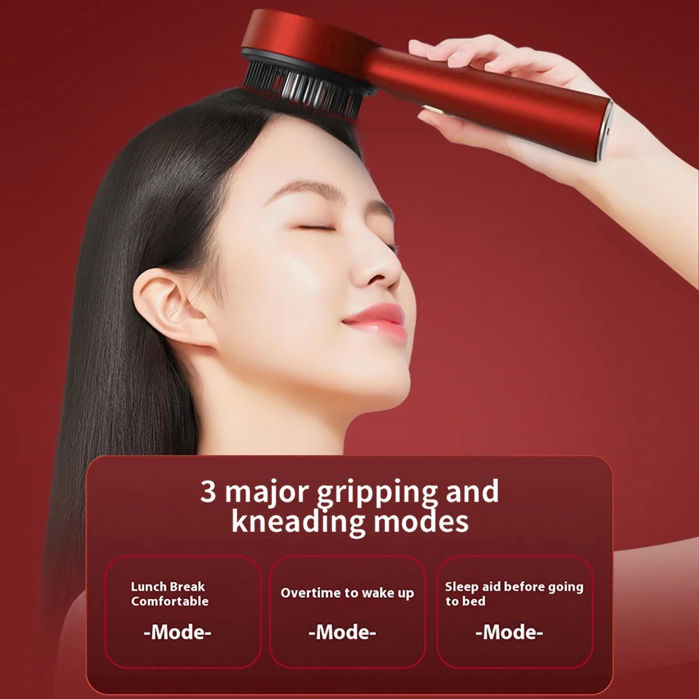 Red Light Scalp Massager Comb – Electric Scalp Care Device with Oil Applicator & Massage Function