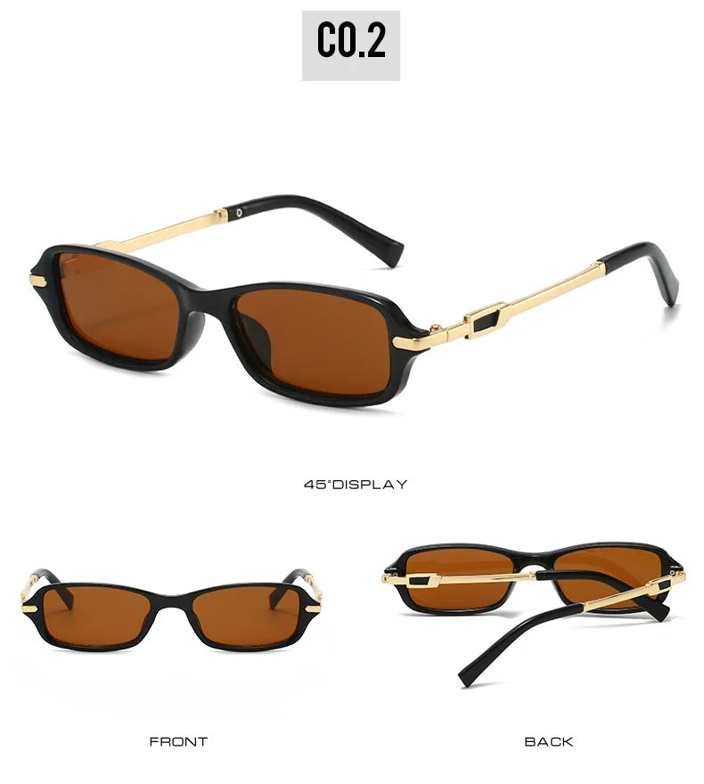 Retro Small Rectangle Women Men Sunglasses Shades UV400
