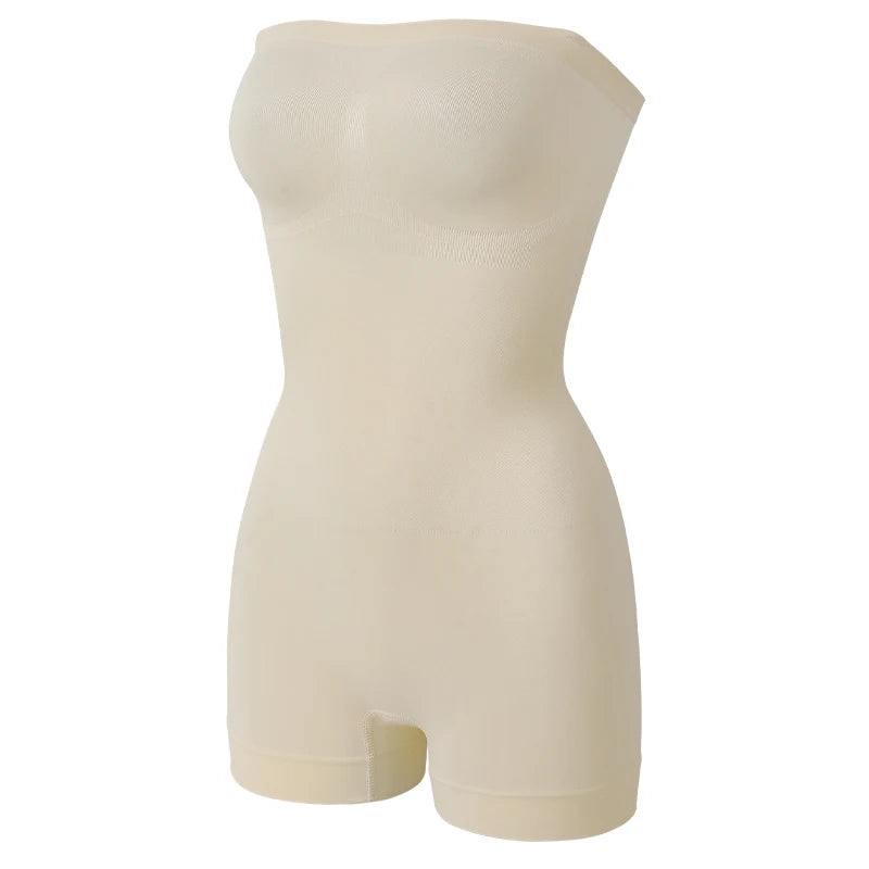 New Strapless Bodysuit Off Shoulder Tube Top Women Shorts Shapewear Tummy Control Body Shaper Sexy Fajas Skinny Underwear