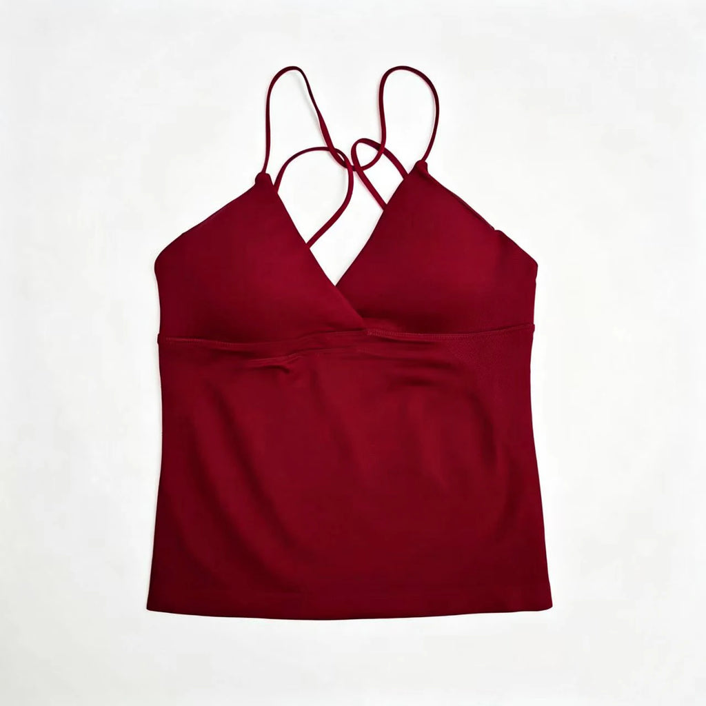 Women’s Twist Yoga Gym Casual Tank Top Quick Dry Strappy Gym Workout Camisole Vest