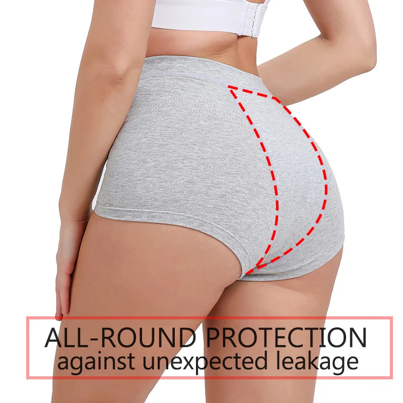 Menstrual Panties Woman Very Abundant Flow Menstrual Boxer Shorts High Waist Period Panties Cotton Menstruation Underwear Cycle