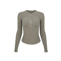 Women’s Henley Sports Top – Long Sleeve Yoga & Running Training Shirt, Stretch Fitness Activewear