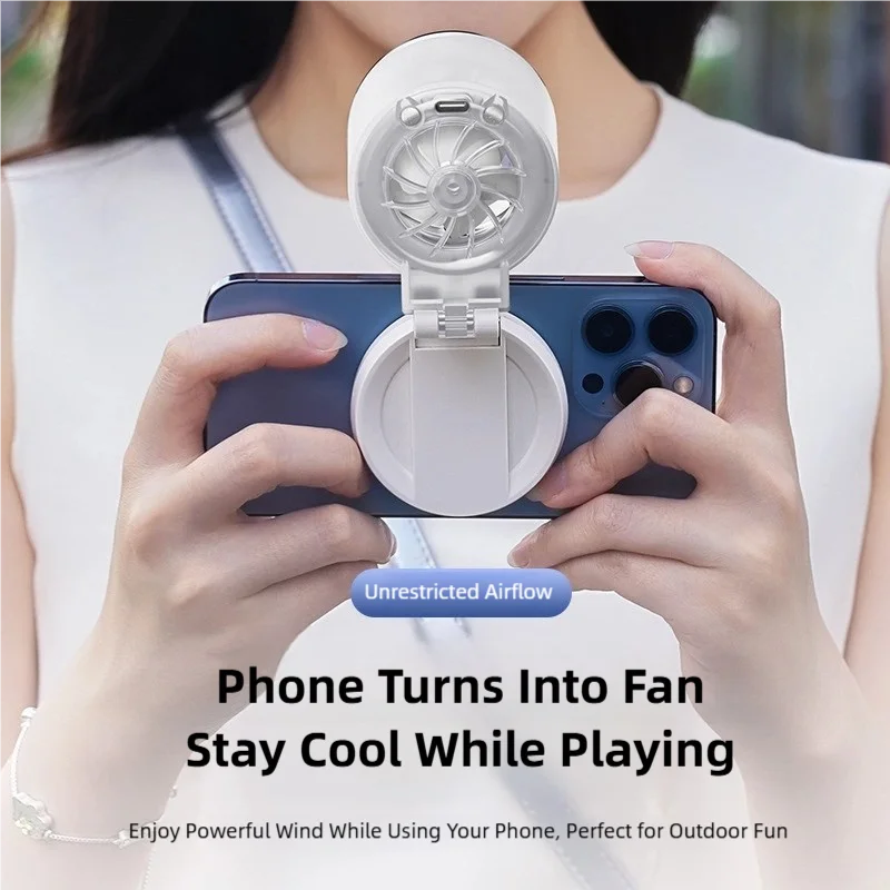 Magnetic Clip-On Mini Fan with Fill Light Portable Selfie & Streaming Fan