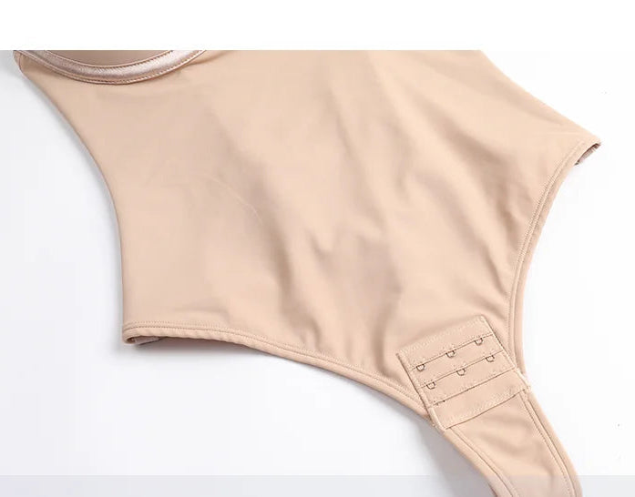 Women’s Seamless Lace-Up Shapewear Bodysuit – Tummy Control Thong Full Body Shaper