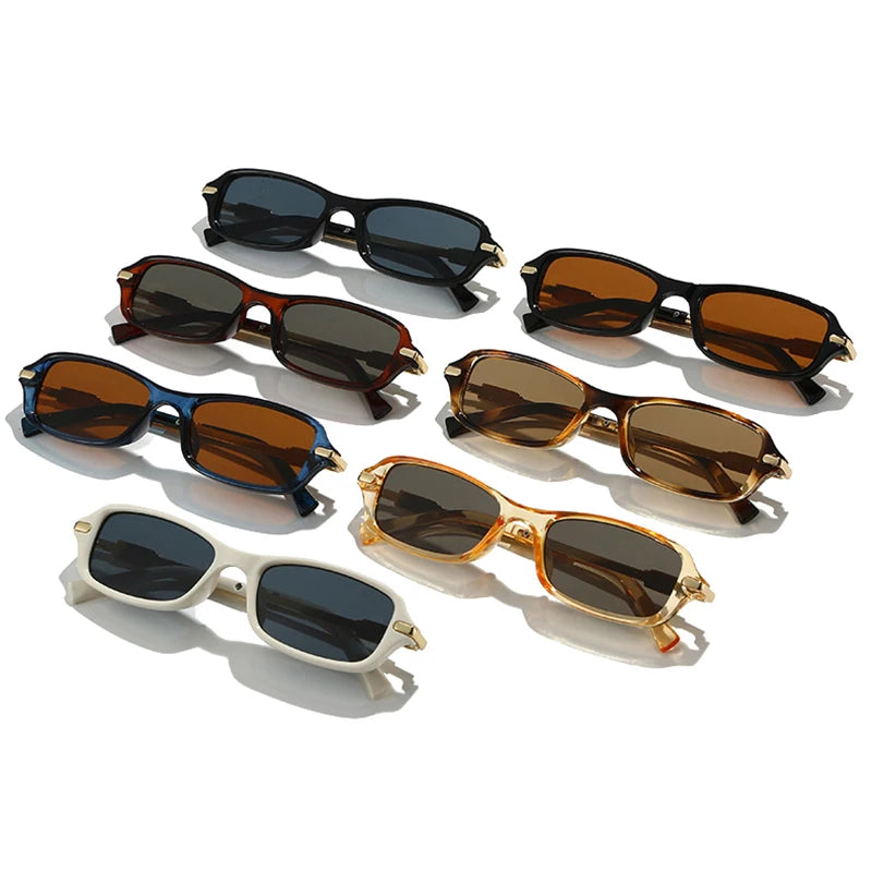 Retro Small Rectangle Women Men Sunglasses Shades UV400