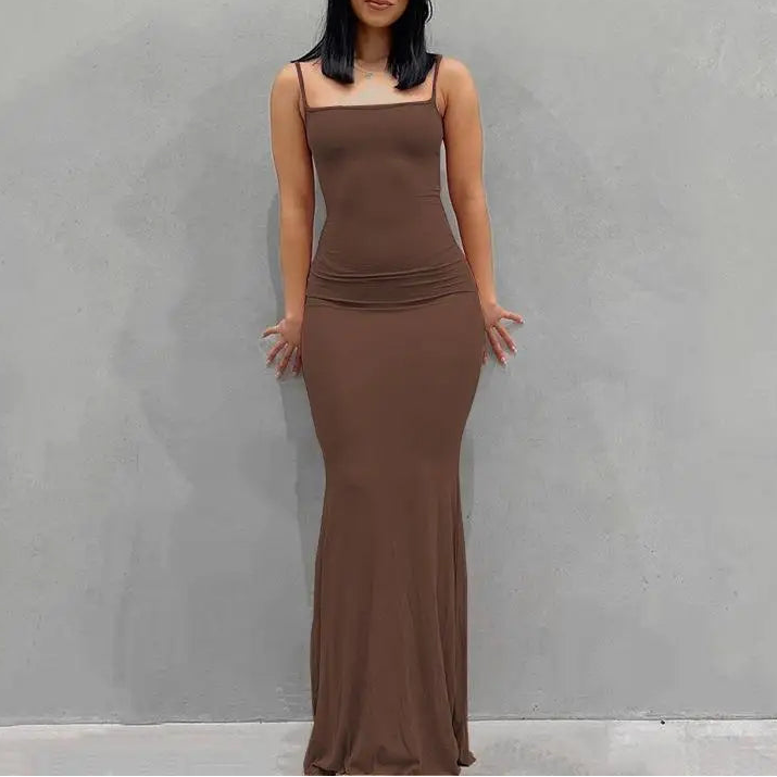 Women’s Bodycon Maxi Dress Loungewear– Sleeveless Backless Long Dress
