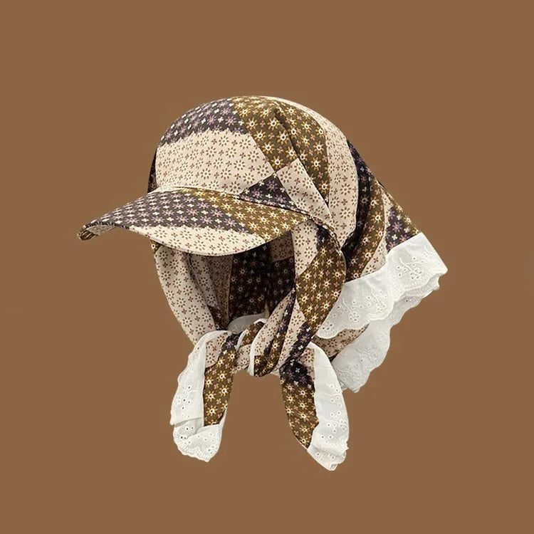 Women’s Big Brim Sun Hat Headscarf Baseball Cap Summer Sunshade Hat